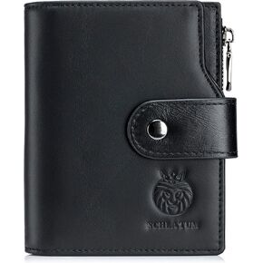 Large Capacity Wallets for Men RFID Blocking Men Wallet Leather with Coin Pocket, 18 Card Slots, Flap ID Window, Coffee