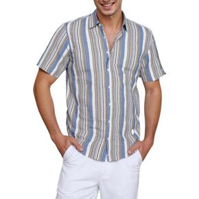 Mens Hawaiian Shirts Tops Short Sleeve Floral Button Down Beach Shirt Vintage Tropical Palm Summer Lightweight Blouses Male