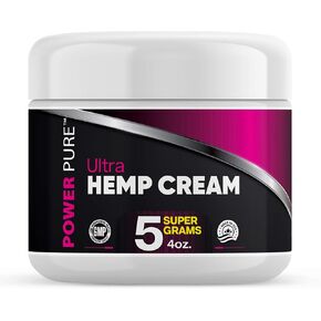 Power Pure Hemp Cream 5 Super Grams 5000MG 4 Ounce Muscle and Joint Rub Made in Colorado with Hemp Oil and Arnica