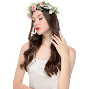 Vivivivalue Floral Crown Flower Garland Marland Beadpiece Handpiece Halo Party Party