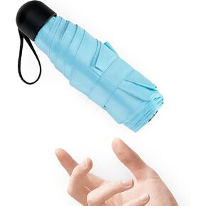 Small Mini Sun Umbrella Light Compact Design Perfect for Travel Pocket Lightweight Portable UV Umbrella for Sun Protection, Umbrella