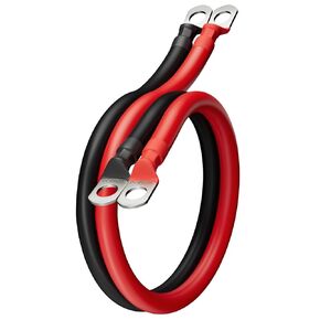 Bougerv 1/0 AWG بطارية العاكس في الزوج ، والسيليكون المرن والأسلاك النحاسية المعلبة مع مرور 3/8 بوصة للقارب البحري Solar RV (1/0 مقياس 1.64 قدم)