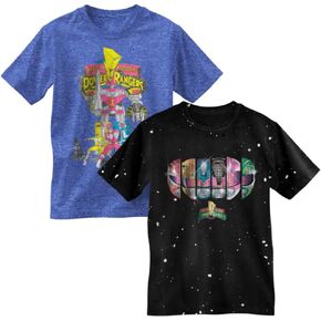 Power Rangers Boy's Graphic Print T-Shirt 2-Pack - Short Sleeve Tees Bundle for Kids