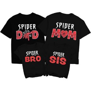 Web Hero Mom Dad Kids Shirt Family Matching Tshirt Funny Graphic Tee Comic Vacation Birthday Short Sleeve Top