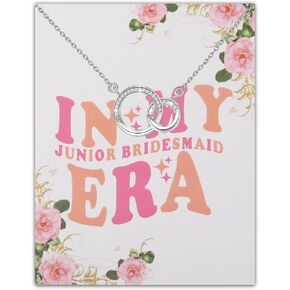PLITI Junior Bridesmaid Gift Wedding Party Gift In My Junior Bridesmaid Er Double Interlocking Circle Necklace From Bride