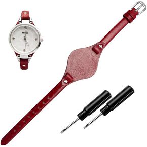 Kamiu Women's 8mm Watch Band أصلية استبدال الجلود البديلة أحزمة الأحفوريات أحزمة الأحفورية لـ ES3148 ES4119 ES4176 ES3262 ES3077