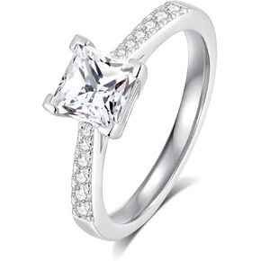 Moissanite Engagement Ring for Women, 1.32CTTW Princess Cut D Color VVS1 promise anniversary Wedding Band,S925 Sterling Silver with 18K White Gold Plated Valentine's Day Gift