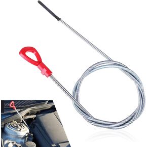 1 PC Car Transmission Dipstick, 4 Ft Transmission Fluid Dipstick with Pull Ring, M-ercedes Transmission Oil Dipstick Replacement OEM #140589152100, Compatible with M-ercedes(Red & Silver)
