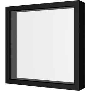 8x8 Shadow Box Frame with White Linen Backing, Memory Display Case for Wall or Tabletop