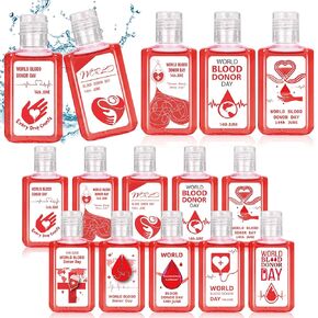 50 Pcs Wrold Blood Donr Day Gifts Mini Hand Sanitizer World Blood Donor Day Small Hand Soap 1 fl oz Travel Size for World Blood Donor Day Party Charity Favors