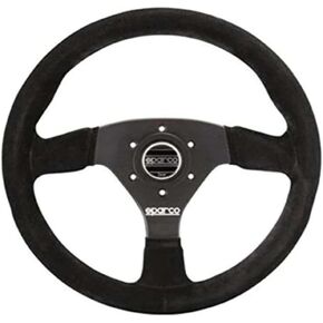 Sparco 015R383PSN Suede Steering Wheel, Black