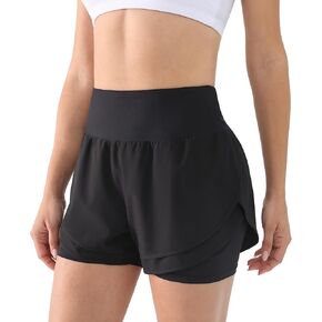2 in 1 Running Shorts for Women Lightweight Tennis Shorts Breathable Athletic Workout Shorts with Phone Pockets