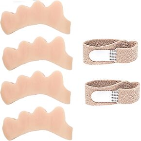 فواصل إصبع القدم السيليكون للنساء والرجال: 4pcs فواصل أصابع القدم اليوغا مع 2pcs قم بتلوين الأصدقاء القابلة لإعادة الاستخدام من أجل تداخل أصابع القدم يقلل من الاحتكاك والتوتر