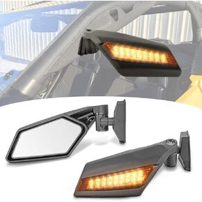مرايا عرض WSAYS الجانبية الخلفية مع مصابيح إشارة الدوران LED متوافقة مع CAN AM Maverick X3 XDS XRS MAX R TURBO 2017-2025