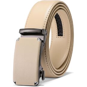 GAEKEAO Ratchet Belts for Men 1 3/12" Adjustable Genuine Leather Designer Belt Casual, Click Dress Belts for Men Gift
