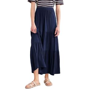 Elastic Waist Ankle Length Skirt Casual Long Skirt High Waisted Skirt Maxi Skirt Reg and Plus Size Skirt
