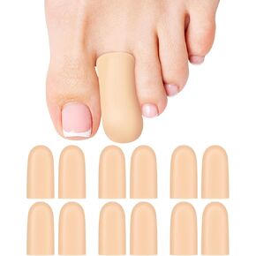 12Pcs Silicone Pinky Toe Protectors Covers for Women and Men, Gel Small Little Toe Caps Sleeves for Pain Relief Cushion, Toenails Loss, Corns Pads, Calluses, Blisters (Small)