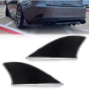 Rear Bumper Reflector Compatible with Le-xus is IS250 IS300 IS350 IS200t is-F 2014-2020, [DOT] [IP67 Waterproof] Rear Bumper Reflector Cover [No Bulbs], 2 PCS, Smoked Lens
