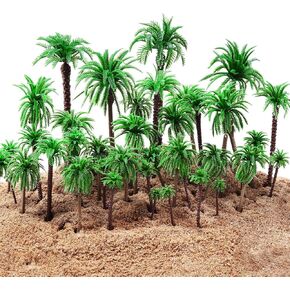 48 PCS طراز بلاستيكي تصميم شجرة الغابات المطيرة قطار النخيل النخيل جوز الهند لزينة الحديقة في الهواء الطلق