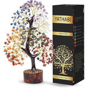 Yathabi 7 شقرا شجرة من ديكور الحياة - شجرة الكريستال - ديكور فنغ شوي - شجرة بلوري بونساي - شجرة الأحجار الكريمة - الأحجار الكريمة والبلورات - شجرة روحية - شقرا أحجار - هدايا كريستال - هدية عيد ميلاد للنساء