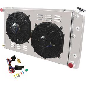 Ecmrad 3 Row Radiator & Shroud Fans Combo لـ Chevy Pontiac Gto Chevelle El Camino 1968 69 70 1971 1972 All Aluminium (Combo 3-Row Combo)