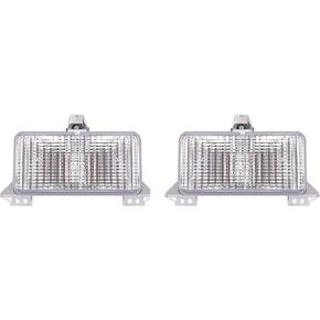 HECASA Pair Turn Signal Lights Lamps Assembly Compatible with 1983-1991 Chevrolet Chevy Blazer GMC Suburban Pickup Truck Parking Light Lamp Driver&Passenger Side - Smoke Lens