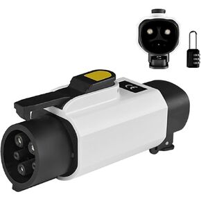 NACS to J1772 Adapter for NACS Charger (Only to J1772), Converter Up to 50Amp 240V AC with Combination Lock-Press-Safety-Lock, One-Click Power Off ，Temperature Control