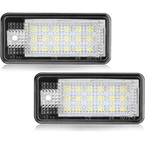 D-Lumina License Plate Light License Tag Light Replacement for Audi Q7 A3 S3 A4 S4 A6 C6 S6 A8 S8(d3) Rs4 Rs6 No Error 6000K White Pack of 2