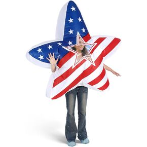 4th of July Inflatable USA Flag Star Eagle Costume Adult Blow up Costume for Independence Patriotic Parade Day