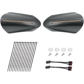LED Handguards for Harley Color-Matched Hand Guards for H-D Touring - Enhance Safety and Style with DRLs and Indicators 1993-2023 Vivid Black