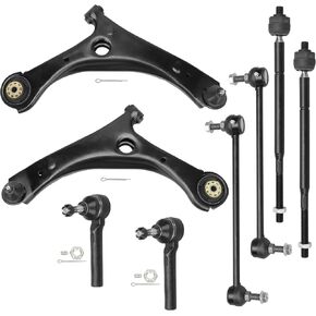 Irontek 8pcs ذراع التحكم السفلى في الجبهة W/ball مفصل التضخم قضيب التعادل في الفترة 2008-17 ل Dodge Grand Caravan ، 2008-16 لـ Chrysler Town & Country ، 09-10 لصالح VW Routan ، MS251002 MS251001 K7258 ES800403 ES80646