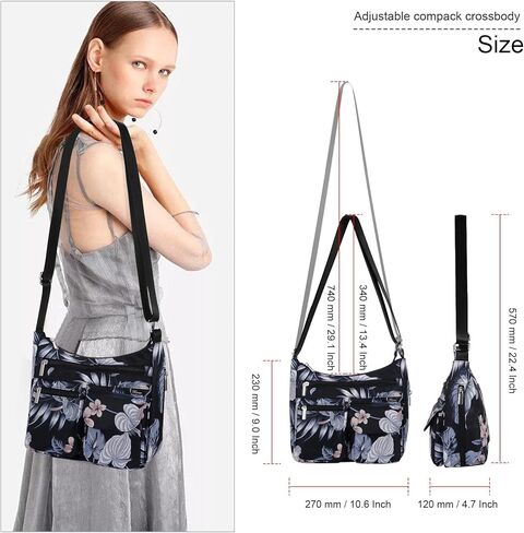 Kamo Crossbody Bag for Women - Multi-pocket Shoulder Bag Lightweight Messenger Bag Casual printed Purse Handbag Travel Bag in Saudi Arabia