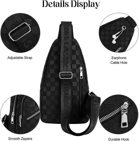 Sling Bag for Women Crossbody Bag Water- Resistant Leather Cross Body Sling Backpack Fanny Pack for Travel& Shopping in Saudi Arabia