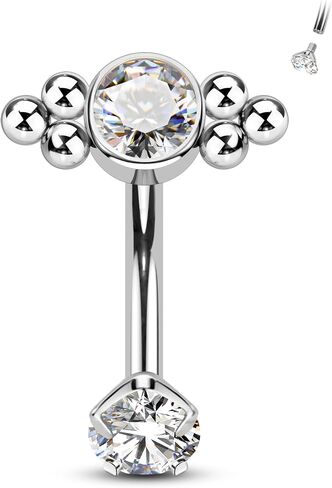 Minimalist Rook Earrings, G23 Solid Titanium Eyebrow Rook Piercing Jewelry, 16G Internally Thread Vertical Labret Stud in Saudi Arabia