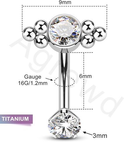 Minimalist Rook Earrings, G23 Solid Titanium Eyebrow Rook Piercing Jewelry, 16G Internally Thread Vertical Labret Stud in Saudi Arabia