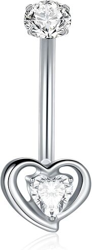 Aumeo Titanium Belly Button Rings 14g 10mm Belly Ring Ring Clay Cz Deiperice Jewelry for Women in Kuwait