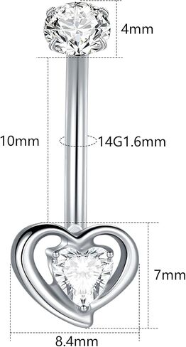 Aumeo Titanium Belly Button Rings 14g 10mm Belly Ring Ring Clay Cz Deiperice Jewelry for Women in Kuwait