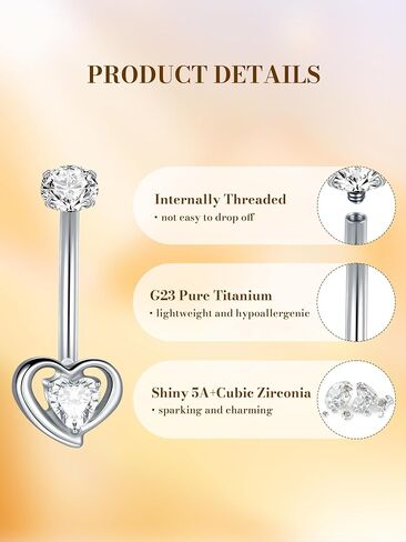 Aumeo Titanium Belly Button Rings 14g 10mm Belly Ring Ring Clay Cz Deiperice Jewelry for Women in Kuwait