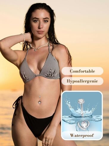 Aumeo Titanium Belly Button Rings 14g 10mm Belly Ring Ring Clay Cz Deiperice Jewelry for Women in Kuwait