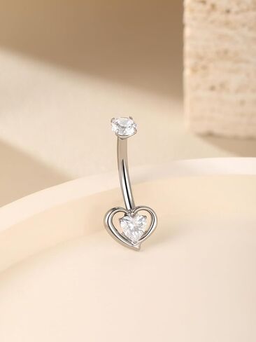 Aumeo Titanium Belly Button Rings 14g 10mm Belly Ring Ring Clay Cz Deiperice Jewelry for Women in Kuwait