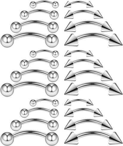 Ruifan 24pcs 16g Surgical Steel Eybrow Ear Dear Belly Lip Ring Body Jewelry Jewelry in Saudi Arabia