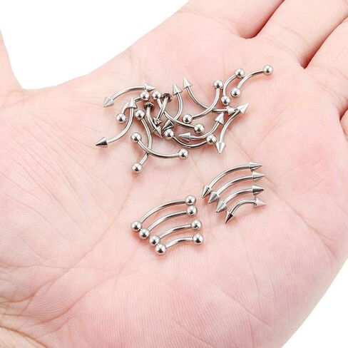 Ruifan 24pcs 16g Surgical Steel Eybrow Ear Dear Belly Lip Ring Body Jewelry Jewelry in Saudi Arabia