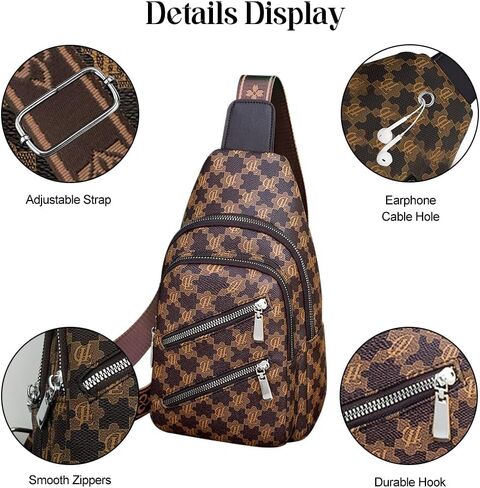 Sling Bag for Women Crossbody Bag Water- Resistant Leather Cross Body Sling Backpack Fanny Pack for Travel& Shopping in Saudi Arabia