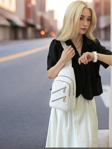 Sling Bag for Women Crossbody Bag Water- Resistant Leather Cross Body Sling Backpack Fanny Pack for Travel& Shopping in Kuwait