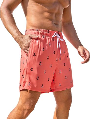 SILKWORLD Men Swim Trunks 6 Inch Quick Dry Swimming Shorts 2 in 1 Summer Swimwear Bathing Suits with Zipper Pockets in Saudi Arabia