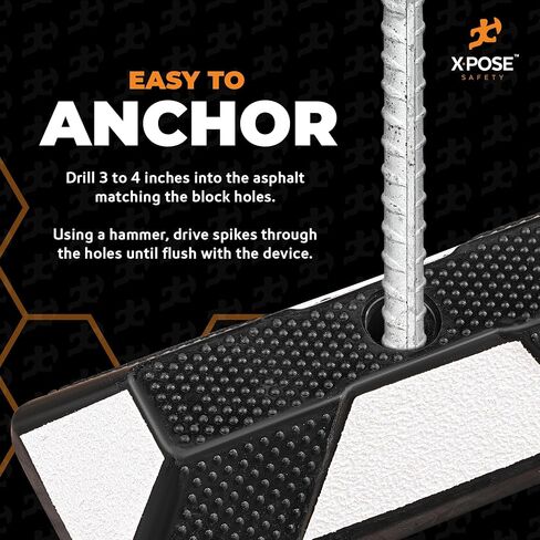 Xpose Safety Parking Stopper for Garage - 72" Heavy Duty Rubber Car, Bumper Stop for Floor, White Reflective Strips, Removable Driveway, Ramp Wheel Block for Cars 6 Pack in Saudi Arabia