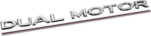ملصق محرك السيارة المزدوج ملصق Tesla Model 3 Model Y 3D المعادن المعدنية تحت خط الأحرف الشارة الجذع الخلفية شارة الجذع الخلفية لإكسسوارات Tesla (Silver Dual Motor-Silver) in Kuwait