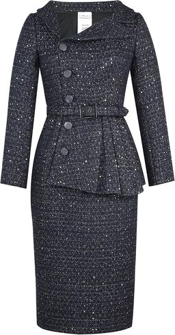 CHIC STAR Womens Sequined Tweed Blazer Dress in Saudi Arabia