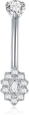 Aumeo Titanium Belly Button Rings 14g 10mm Belly Ring Ring Clay Cz Deiperice Jewelry for Women in Kuwait