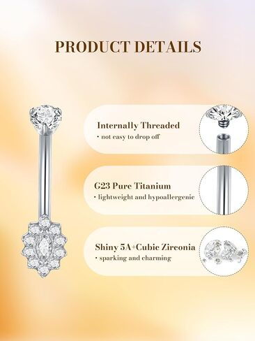 Aumeo Titanium Belly Button Rings 14g 10mm Belly Ring Ring Clay Cz Deiperice Jewelry for Women in Kuwait